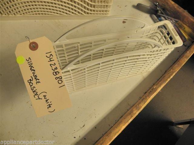 FRIGIDAIRE DISHWASHER 154238801 WHITE SILVERWARE BASKET USED PART FRIGIDAIRE DISHWASHER 154238801 WHITE SILVERWARE BASKET USED PART